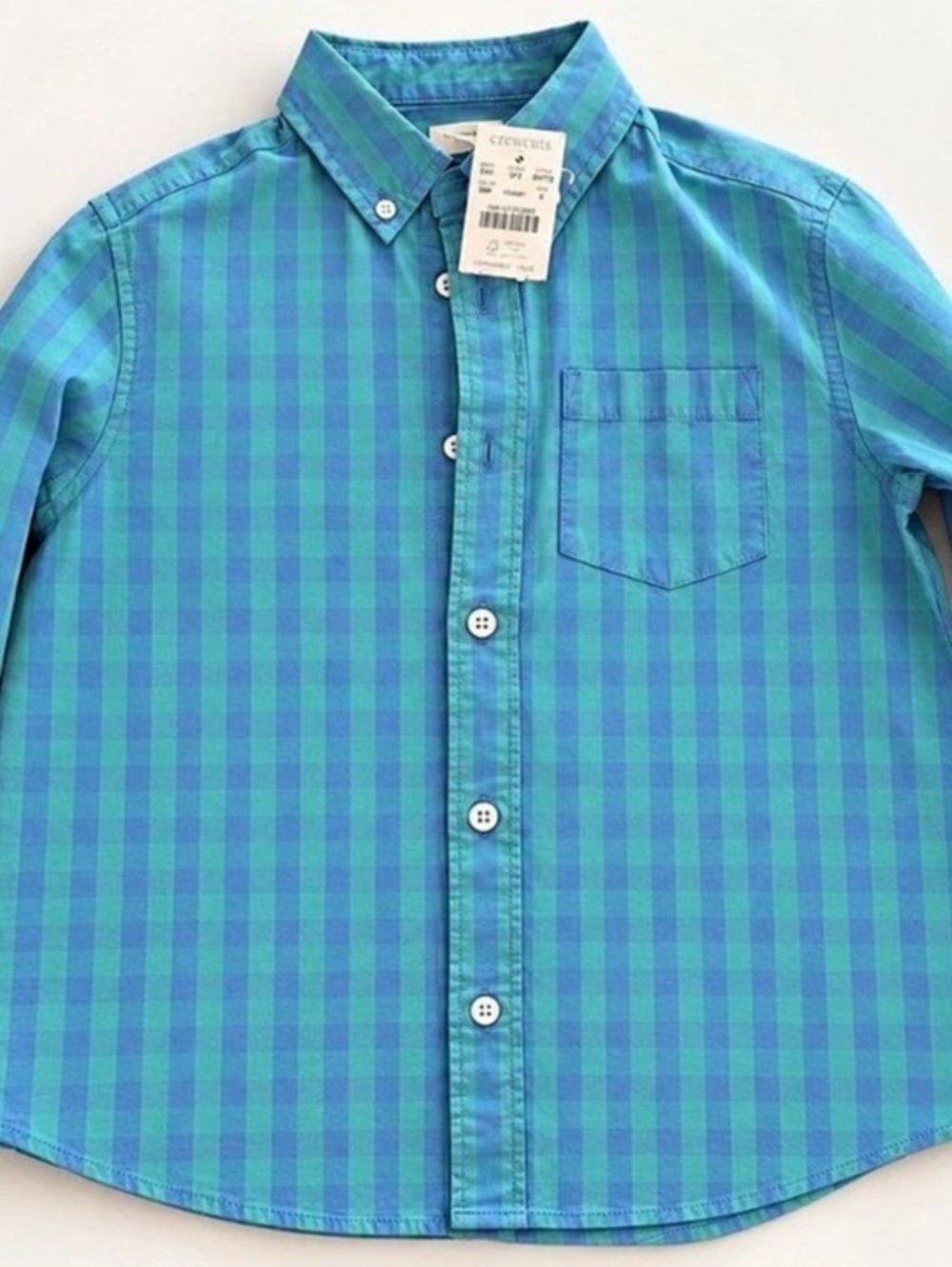 Crewcuts Boys Plaid Button Down Shirt Size 8T NWT